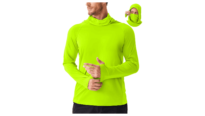 PINSPARK UPF 50+ Sun Hoodie Long Sleeve Fishing Shirts for Men with Mask thumbnail 1