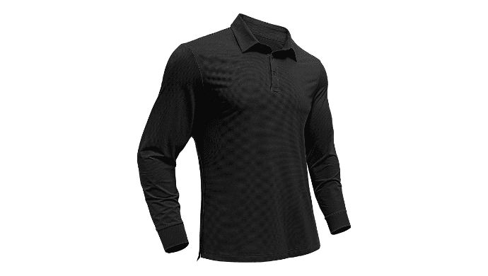 PINSPARK Men's Polo Shirts Long Sleeve Golf Shirts UPF 50+ Collared Shirt thumbnail 1