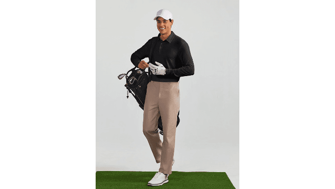 PINSPARK Men's Polo Shirts Long Sleeve Golf Shirts UPF 50+ Collared Shirt thumbnail 3