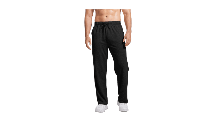 PINSPARK Men's Sweatpants Open Bottom Loose Fit Lounge Pants with Pockets thumbnail 5
