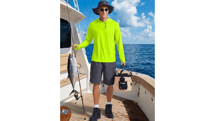 PINSPARK Sun Shirts for Men Long Sleeve UPF 50+ Fishing Hoodie Rash Guard thumbnail 3