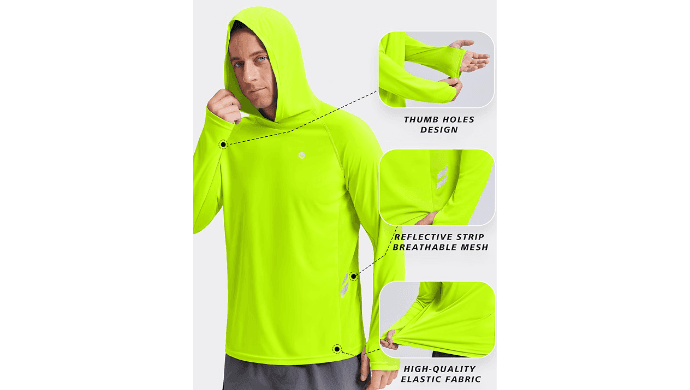 PINSPARK Sun Shirts for Men Long Sleeve UPF 50+ Fishing Hoodie Rash Guard thumbnail 4