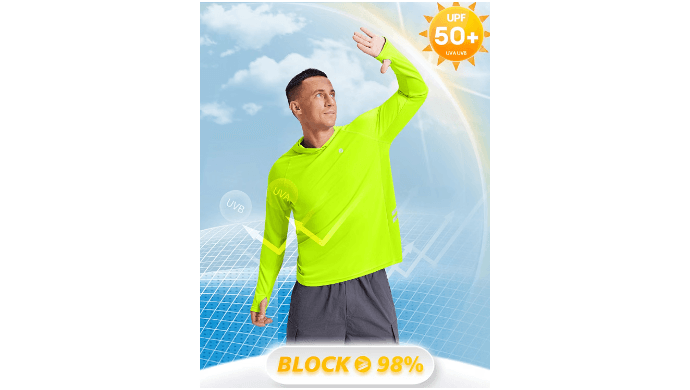 PINSPARK Sun Shirts for Men Long Sleeve UPF 50+ Fishing Hoodie Rash Guard thumbnail 5