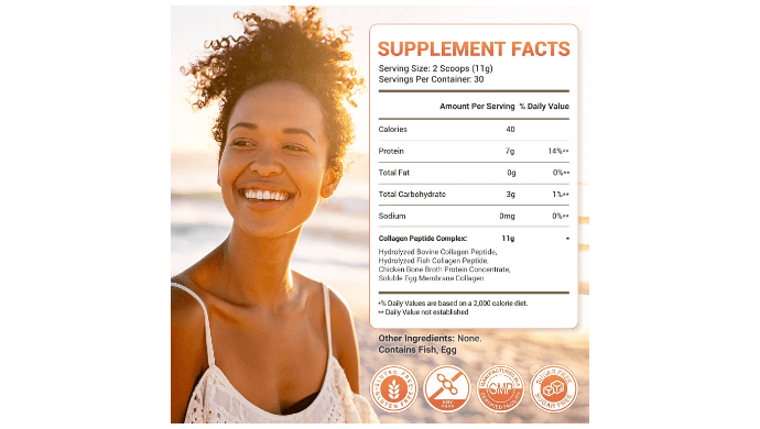 11g Hydrolyzed Collagen Peptides, Supports Hair, Skin, Nails, Joints thumbnail 3