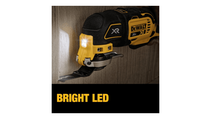 DEWALT 20V MAX XR Oscillating Tool Kit with Blades, 3 Speed Cordless Brushless Multitool, Up to 20,000 OPM, LED Light, Battery and Charger Included (DCS356C1) thumbnail 4