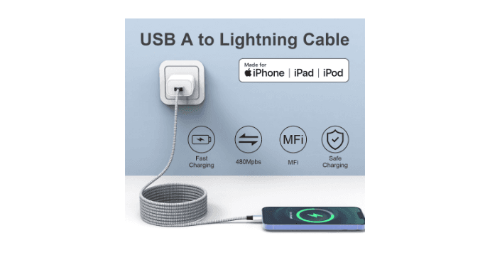 Durable iPhone Charger Cord 6FT 3Pack [Apple MFi Certified] Lightning Cable Nylon Braided iPhone Cord Fast Charging Cable Compatible with iPhone 14/13/12 Pro Max/12Pro/11 thumbnail 3