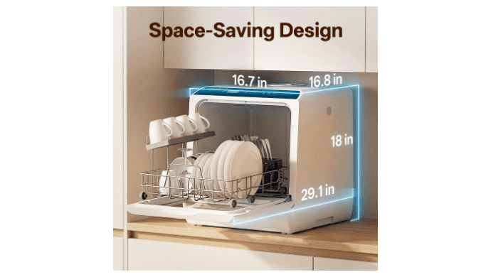 NOVETE Portable Countertop Dishwashers for Small Apartments thumbnail 2