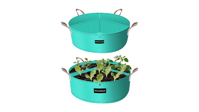 2 Pack 15 Gallon 3 Grids Plant Grow Bags for Vegetables, Flowers