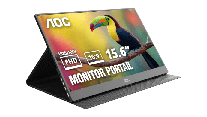 AOC 16" Portable Monitor FHD 60Hz USB-C IPS Ultra Slim Smart Cover 16T20 thumbnail 1