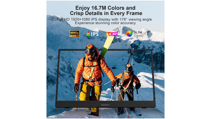 Portable Monitor 15.6" FHD HDR IPS Travel Laptop Screen Extender thumbnail 2