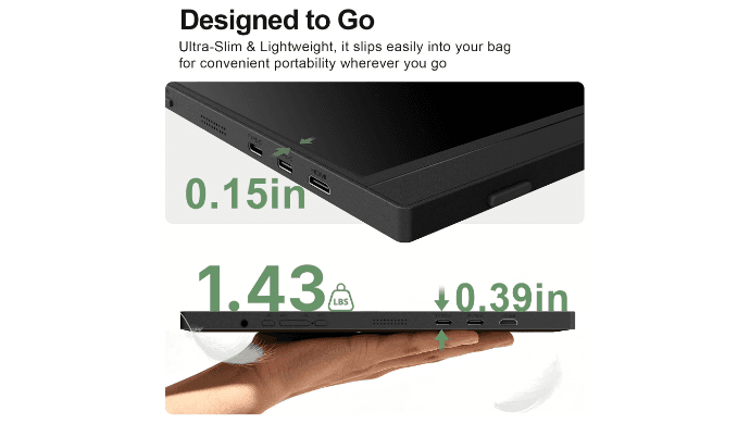 Portable Monitor 15.6" FHD HDR IPS Travel Laptop Screen Extender thumbnail 5