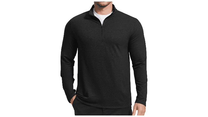 PINSPARK Mens Quarter Zip Pullover Lightweight Sweatshirt Mock Neck Shirts thumbnail 1