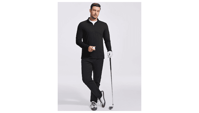 PINSPARK Mens Quarter Zip Pullover Lightweight Sweatshirt Mock Neck Shirts thumbnail 2