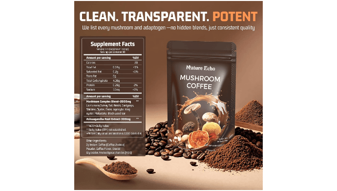 11 in 1 Mushroom Coffee with Ashwagandha,Instant Coffee for Energy, Focus thumbnail 3
