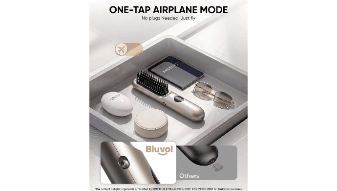 Bluvol I11 Apex Cordless Straightening Comb, Touch-Up Tool with Travel Lock thumbnail 3