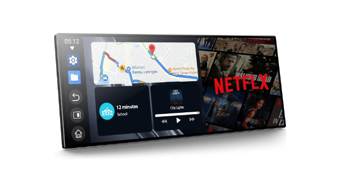 Volam 11'' Wireless Carplay Screen for Car Built-in Net-Flix YouTube Apps, Portable Touchscreen Car Stereo with Android Auto, Backup Camera, OTA Updates, Bluetooth, Voice Control, GPS Navigation,FM thumbnail 1