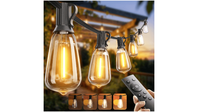 addlon 100FT Outdoor String Lights ST38 LED with Remote Waterproof Dimmable thumbnail 1