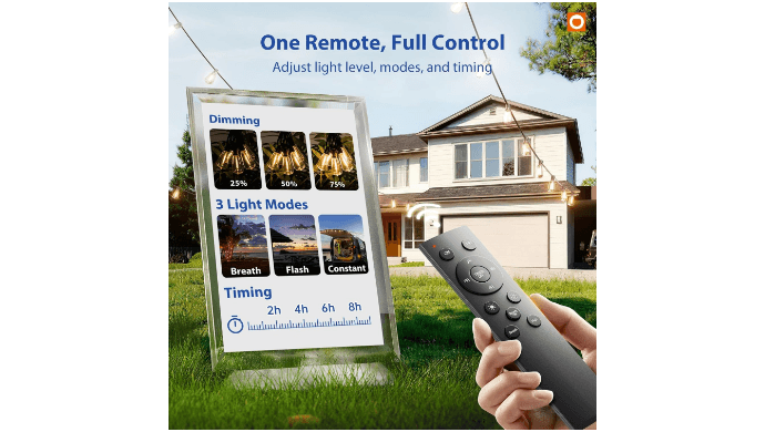 addlon 100FT Outdoor String Lights ST38 LED with Remote Waterproof Dimmable thumbnail 2
