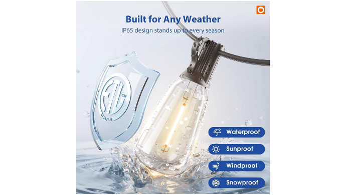 addlon 100FT Outdoor String Lights ST38 LED with Remote Waterproof Dimmable thumbnail 3