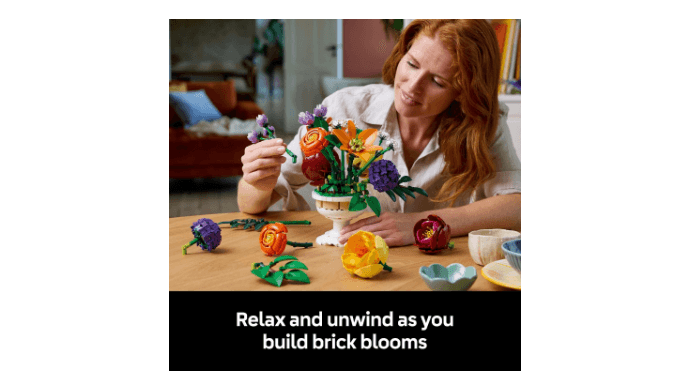 LEGO Botanicals Flower Arrangement Artificial Flowers Building Set - Decor for Table Display - Gift for Birthdays - Unique Bouquet for Adults, Ages 18+ - 10345 thumbnail 3