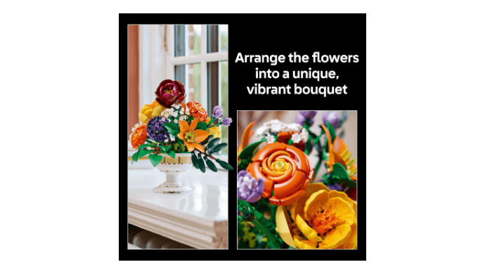 LEGO Botanicals Flower Arrangement Artificial Flowers Building Set - Decor for Table Display - Gift for Birthdays - Unique Bouquet for Adults, Ages 18+ - 10345 thumbnail 4