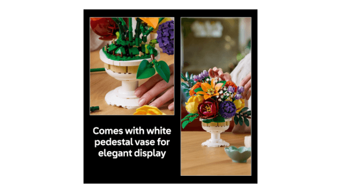 LEGO Botanicals Flower Arrangement Artificial Flowers Building Set - Decor for Table Display - Gift for Birthdays - Unique Bouquet for Adults, Ages 18+ - 10345 thumbnail 5
