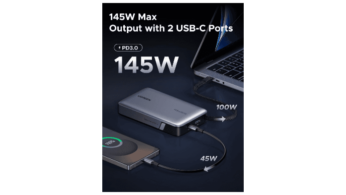 UGREEN Nexode 20000mAh 145W Built-in USB-C Power Bank thumbnail 2