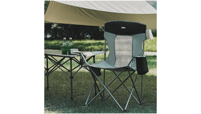 Folding Camping Chairs, Portable Lightweight Lawn Camp Chair, Gray thumbnail 2