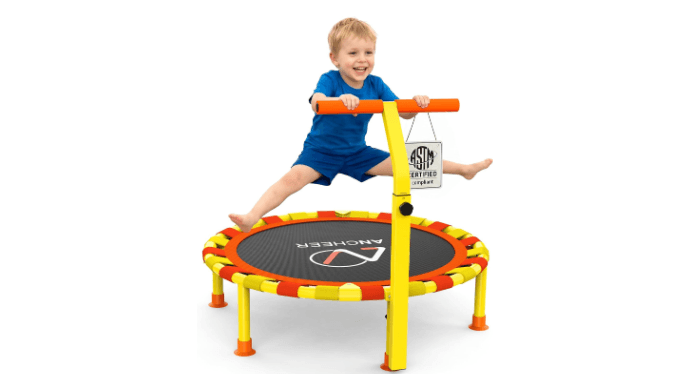 ANCHEER 38'' Kids Trampoline, Foldable Toddler Mini Trampoline with Handle