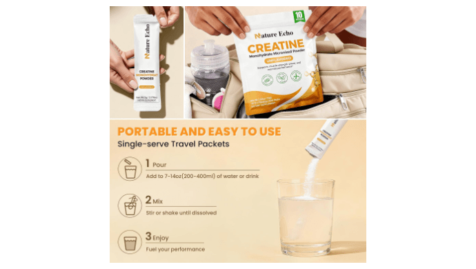 Creatine Monohydrate Micronized Powder 15 Single-Serve Packs 5g thumbnail 3
