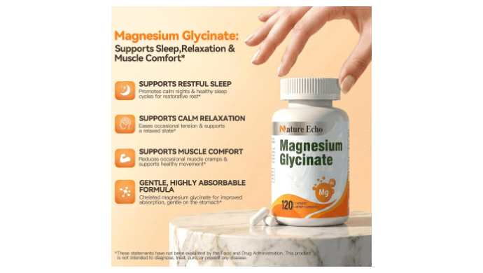 Magnesium Glycinate 1000mg - High Absorption Chelated Magnesium Supplement thumbnail 2