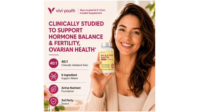 Myo-Inositol & D-Chiro Inositol 40:1 Hormone Balance, 120 Vegan Capsules thumbnail 2