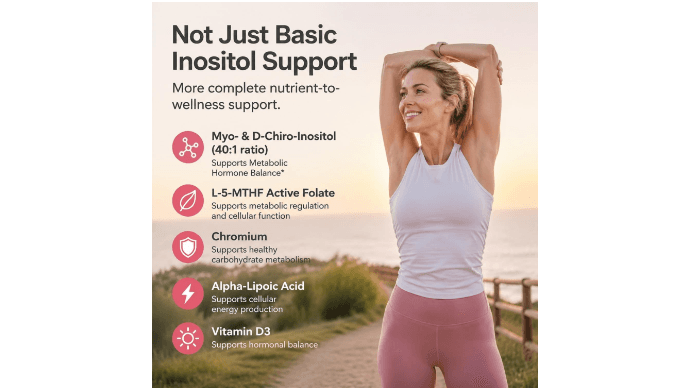Myo-Inositol & D-Chiro Inositol 40:1 Hormone Balance, 120 Vegan Capsules thumbnail 4