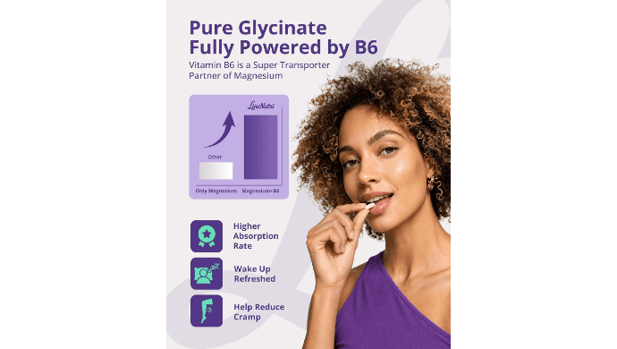 Chelated Magnesium Glycinate with B6 - Sleep & Muscle Support thumbnail 4