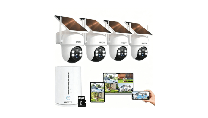 ANRAN Outdoor Wireless Security Camera System Solar Battery Powered WIFI PTZ PIR