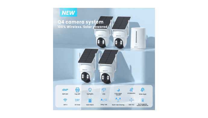 ANRAN Outdoor Wireless Security Camera System Solar Battery Powered WIFI PTZ PIR thumbnail 2