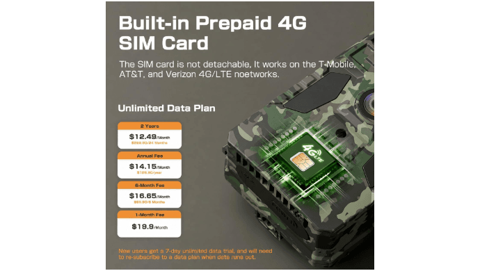 4G LTE Cellular Trail Camera with AI Animal Detection, Unlimited Data Plan thumbnail 4
