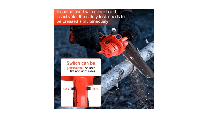 UNTIMATY Mini Chainsaw 6 Inch, 21V Cordless Electric Chainsaw with 2 Batteries & 2 Chains, Safety Lock, Handheld Chain Saw for Tree Trimming Wood Cutting Pruning thumbnail 3