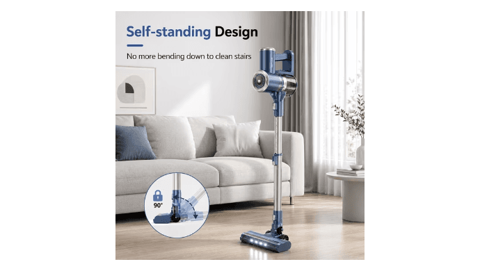 PrettyCare Cordless Stick Vacuum Cleaner, 38KPA 50mins 2600mAh 6-in-1 Lightweight Upright for Carpet Hard Floor Pet Hair W200 Upgraded thumbnail 4