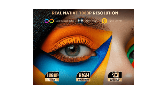 Smart Projector with WiFi 6 & Bluetooth, Compatible with Netflix/YouTube/Prime Video Apps, Auto Focus & Keystone, Full-Sealed Optical Engine, Native 1080P thumbnail 4