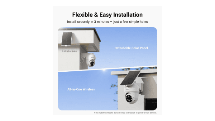 ANSQUE Home Security Cameras Wireless Outdoor, Solar Powered, 4-Cam System thumbnail 5