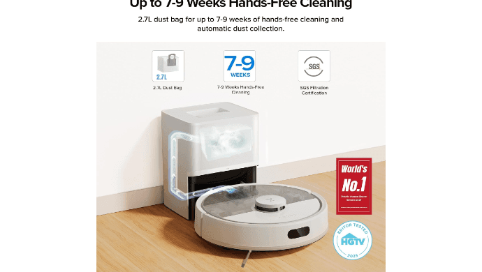 roborock Q7 M5+ Robot Vacuum and Mop, Up to 7-9 Weeks Self-Empty, 10000Pa thumbnail 2