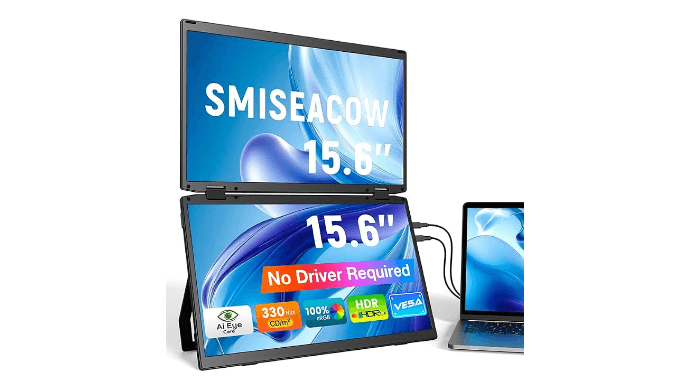 15.6" Laptop Screen Extender, 1080P FHD Travel Thin Triple Portable Monitor