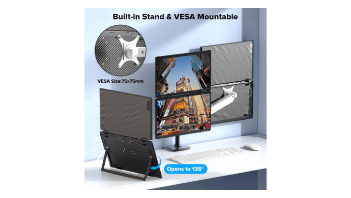 15.6" Laptop Screen Extender, 1080P FHD Travel Thin Triple Portable Monitor thumbnail 4