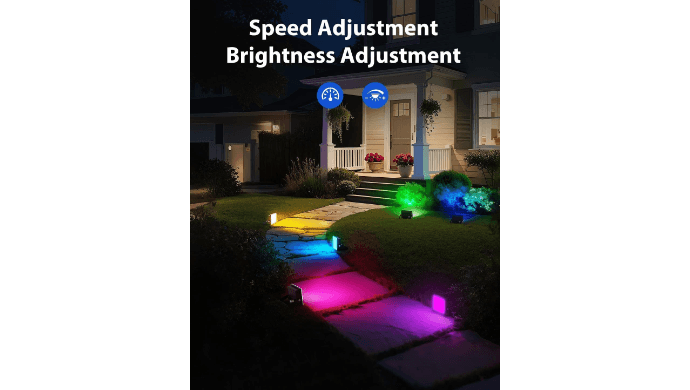 Onforu RGBW Flood Lights Outdoor with Remote, 4 Units in 1 Cord, Plug in thumbnail 5