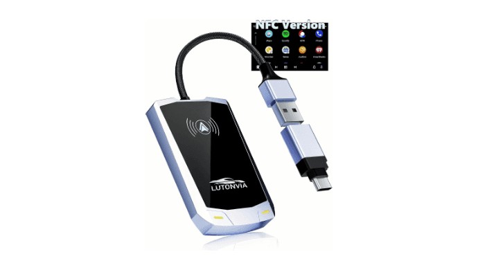 Android Auto Wireless Adapter - Tap & Go NFC Magic! Auto-Connect in 3 Secs, Zero Lag, Works in Any Car 2017+ (Type-C Adapter Party Included!)