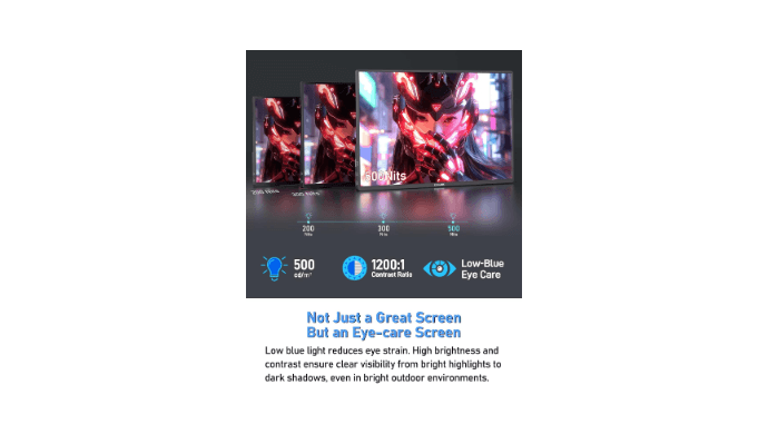 2.5K 144Hz Portable Gaming Monitor 16", 2560x1600, Plug & Play, 100% sRGB, 500nits, 16:10, Eye Care Second Computer Display with Speakers for Laptop, PC, Mac, P-S4/5, Sw-tch, X-BO, USB-C/HDMI, (K16G) thumbnail 3