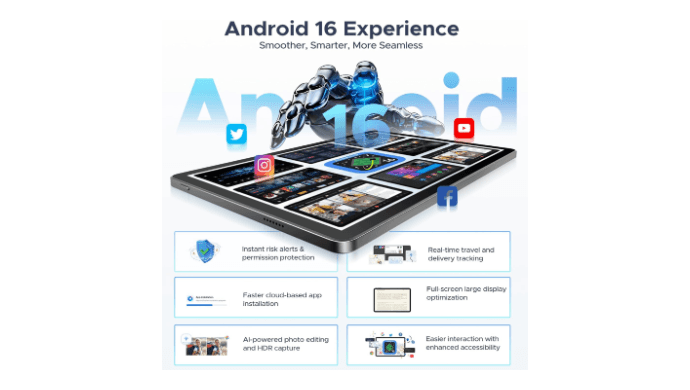 U11 Android 16 Tablets, 11 Inch Tablet with Gemini AI thumbnail 4
