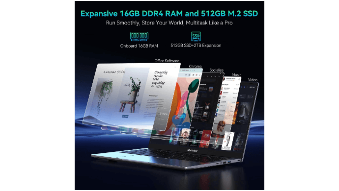 15.6" Student Laptops Computer 2026 Office 365 Intel CPU 16GB RAM 256GB SSD thumbnail 4