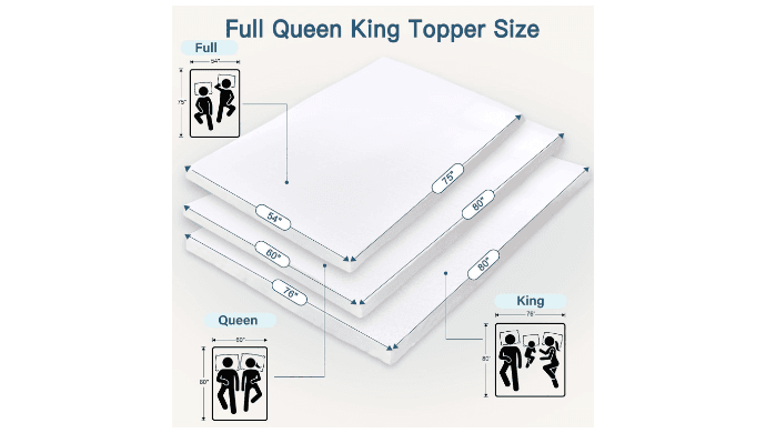 Airensky Full Size Memory Foam Mattress Topper, Cooling Gel High Density thumbnail 2